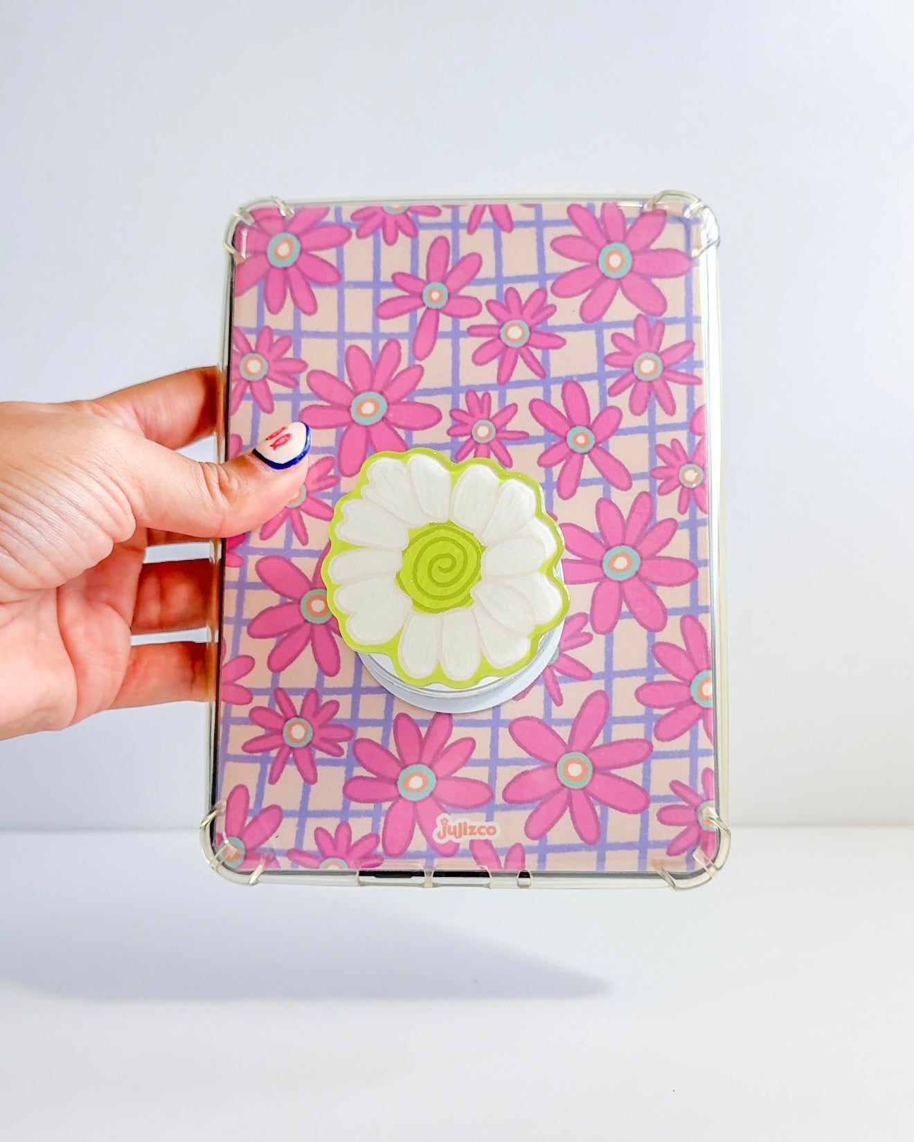 White Flower Magnetic Grip Holder