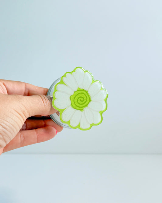 White Flower Magnetic Grip Holder