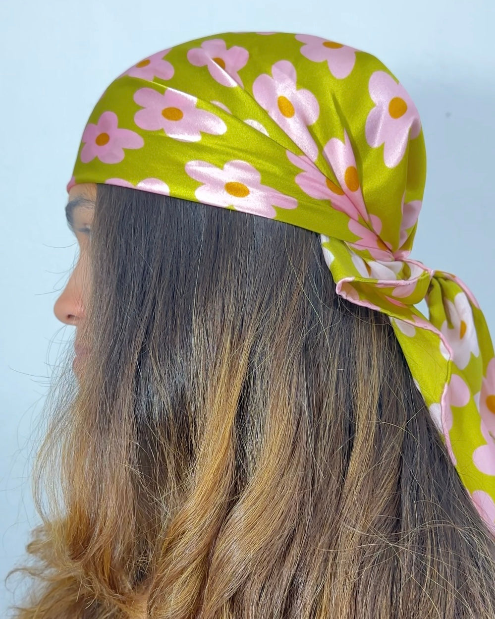 Olive & Pink Flowers Bandana