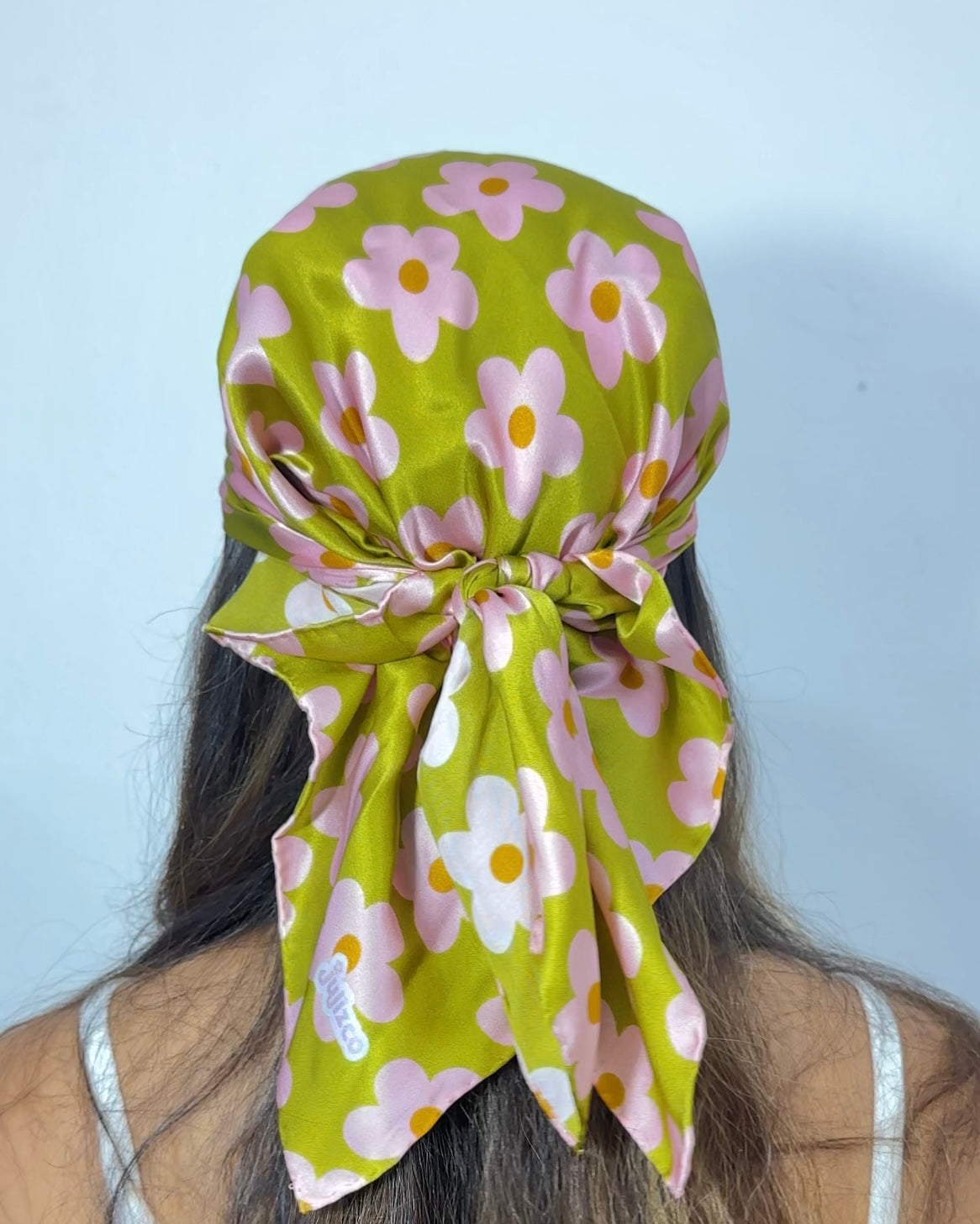 Olive & Pink Flowers Bandana