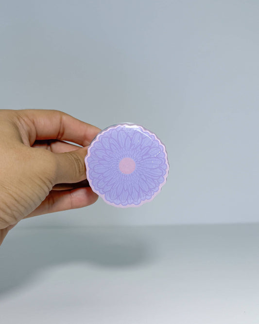 Purple Girly Flower Magnetic Grip Holder