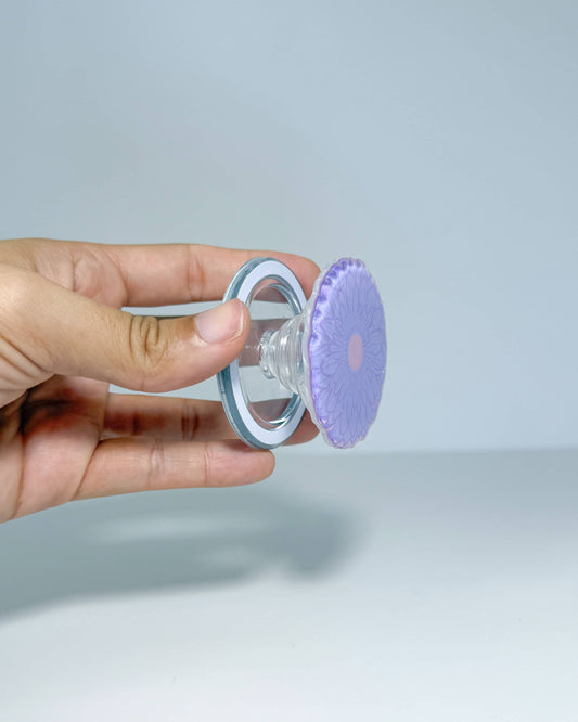 Purple Girly Flower Magnetic Grip Holder