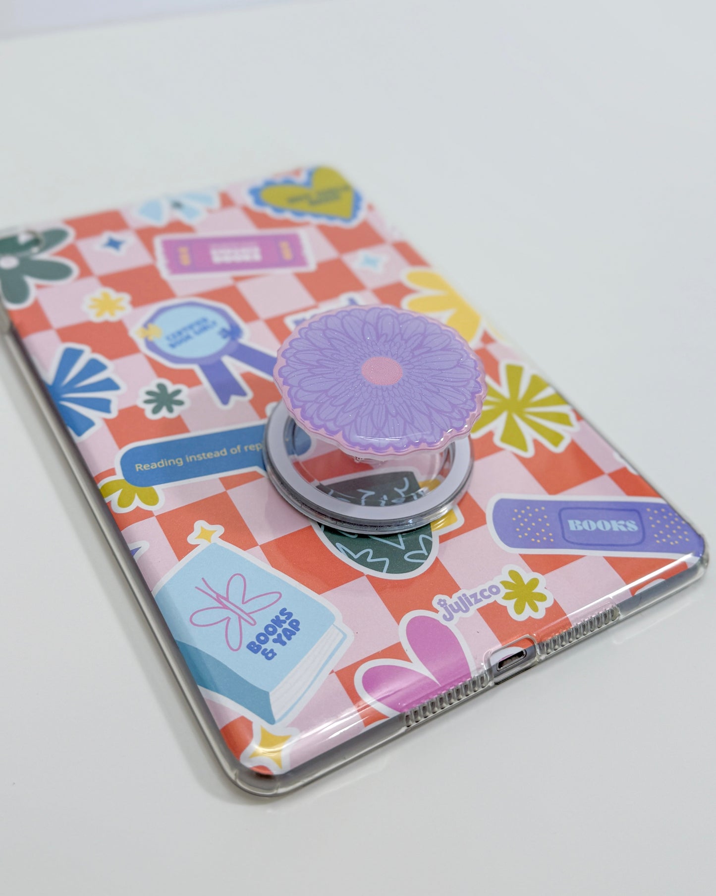 Purple Girly Flower Magnetic Grip Holder